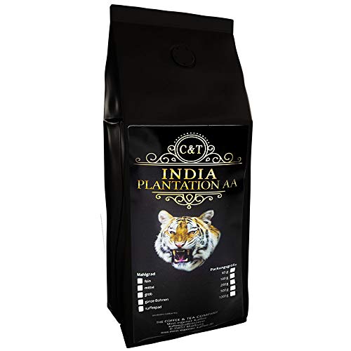 Kaffee Globetrotter - Echte Raritäten (Grob Gemahlen, 1000g) India Plantation AA - Raritäten Spitzenkaffee - Werden Sie Zum Entdecker! von C&T