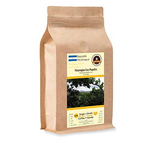 Kaffee Globetrotter - Kaffee Mit Herz - Nicaragua Los Papales - 1000 g Grob Gemahlen - für Stempel-kanne French-Press Kaffeebereiter - Spitzenkaffee Fair Gehandelt Unterstützt Soziale Projekte von Kaffee Globetrotter