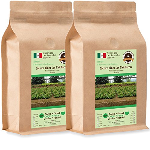 Kaffee Globetrotter - Kaffee Mit Herz - Mexico Finca Las Chicharras - 2 x 1000 g Fein Gemahlen - für Kaffee-Vollautomat, Kaffeemühle - Röstkaffee Fair Gehandelt | Nachfüllpack Sparpack von Kaffee Globetrotter