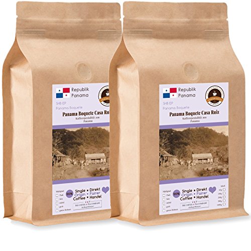 Kaffee Globetrotter - Kaffee Mit Herz - Panama Boquete Casa Ruiz - 2 x 1000 g Fein Gemahlen - für Kaffee-Vollautomat, Kaffeemühle - Röstkaffee Fair Gehandelt | Nachfüllpack Sparpack von Kaffee Globetrotter