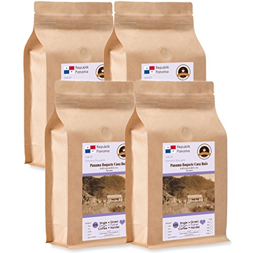 Kaffee Globetrotter - Kaffee Mit Herz - Panama Boquete Casa Ruiz - 4 x 1000 g Fein Gemahlen - für Kaffee-Vollautomat, Kaffeemühle - Röstkaffee Fair Gehandelt | Gastropack Sparpack von Kaffee Globetrotter