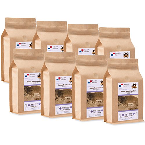 Kaffee Globetrotter - Kaffee Mit Herz - Panama Boquete Casa Ruiz - 8 x 1000 g Fein Gemahlen - für Kaffee-Vollautomat, Kaffeemühle - Röstkaffee Fair Gehandelt | Gastropack Sparpack von Kaffee Globetrotter