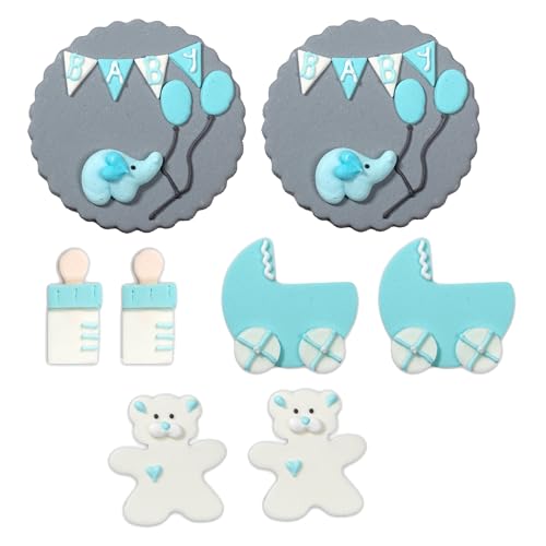 Babymix Fondant Party Deko Set in Blau - 8 Stück (Kinderwagen, Teddybär, Trinkflaschen u.ä.) - Essbare Babyshower & Gender Reveal Party Deko für Cupcakes, Muffins & Kuchen - Backdekorationen in Blau Babymix Fondant Party Deko Set in Blau - 8 Stück (Kinderwagen, Teddybär, Trinkflaschen u.ä.) - Essbare Babyshower & Gender Reveal Party Deko für Cupcakes, Muffins & Kuchen - Backdekorationen in Blau von Kaffeehaus Diamant