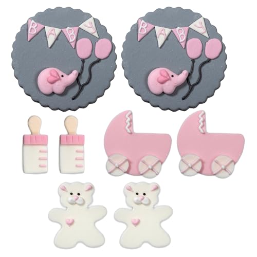 Babymix Fondant Party Deko Set in Blau - 8 Stück (Kinderwagen, Teddybär, Trinkflaschen u.ä.) - Essbare Babyshower & Gender Reveal Party Deko für Cupcakes, Muffins & Kuchen - Backdekorationen in Rosa Babymix Fondant Party Deko Set in Blau - 8 Stück (Kinderwagen, Teddybär, Trinkflaschen u.ä.) - Essbare Babyshower & Gender Reveal Party Deko für Cupcakes, Muffins & Kuchen - Backdekorationen in Rosa von Kaffeehaus Diamant