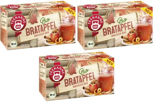 Teekanne Bio Bratapfel | 3er Pack | Wintertee | Winterlich Süßer Tee von Teekanne in Bioqualität| NEU von Kaffeehaus Diamant