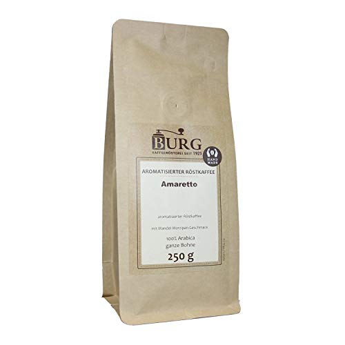BURG Amaretto Kaffee aromatisiert Gewicht 250 g, Mahlgrad mittel gemahlen von Kaffeerösterei Burg