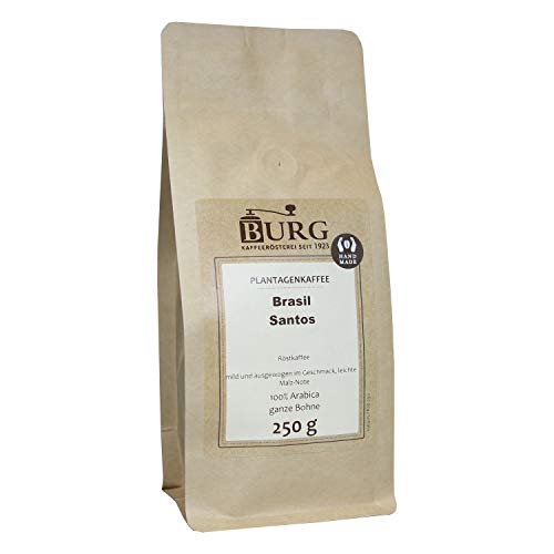 BURG Brasil Santos Kaffee Gewicht 250 g, Mahlgrad mittel gemahlen von Kaffeerösterei Burg