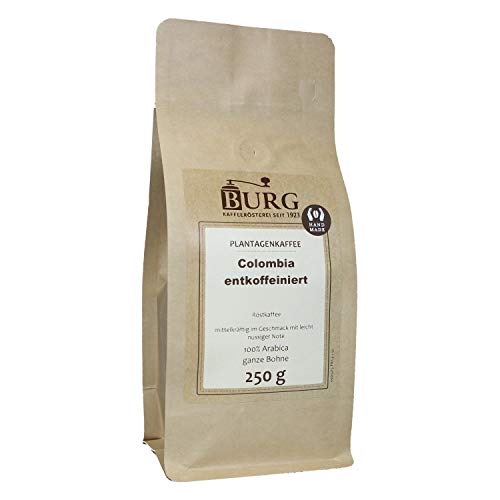 BURG Colombia Excelso Kaffee entkoffeiniert Gewicht 1000 g, Mahlgrad mittel gemahlen von Kaffeerösterei Burg