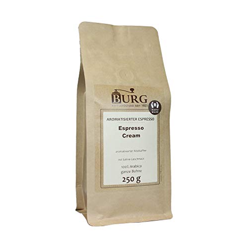 BURG Espresso Cream aromatisiert Gewicht 250 g, Mahlgrad ungemahlen von Kaffeerösterei Burg