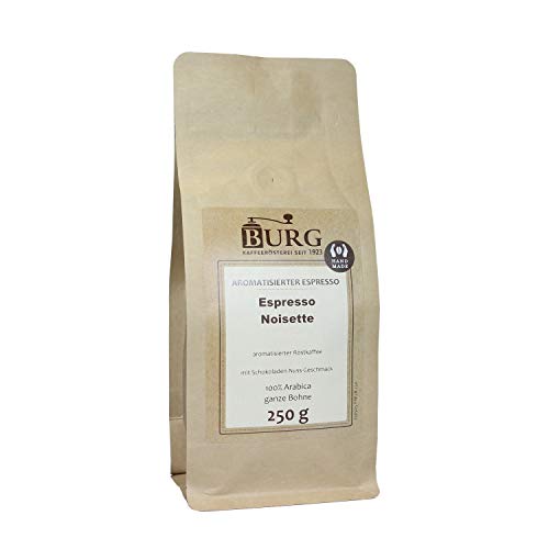BURG Espresso Noisette aromatisiert Gewicht 1000 g, Mahlgrad fein gemahlen von Kaffeerösterei Burg