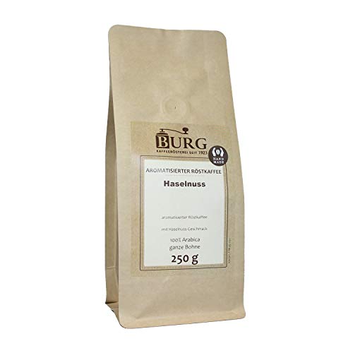 BURG Haselnuss Kaffee aromatisiert Gewicht 250 g, Mahlgrad mittel gemahlen von Kaffeerösterei Burg