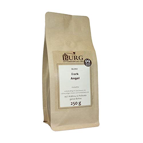 BURG Kaffee Dark Angel Gewicht 1000 g, Mahlgrad ungemahlen von Kaffeerösterei Burg