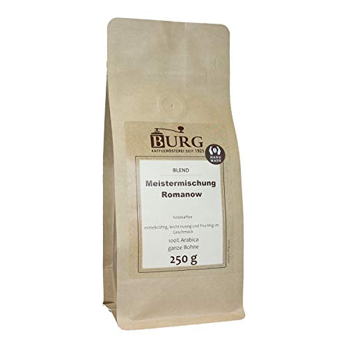 BURG Kaffee Meistermischung Romanow Gewicht 250 g, Mahlgrad mittel gemahlen von Kaffeerösterei Burg