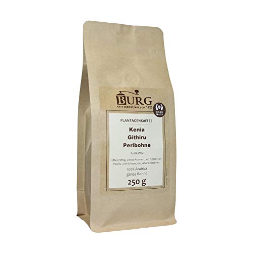 BURG Kaffee Perlbohne Kenia Githiru Gewicht 1000 g, Mahlgrad ungemahlen von Kaffeerösterei Burg