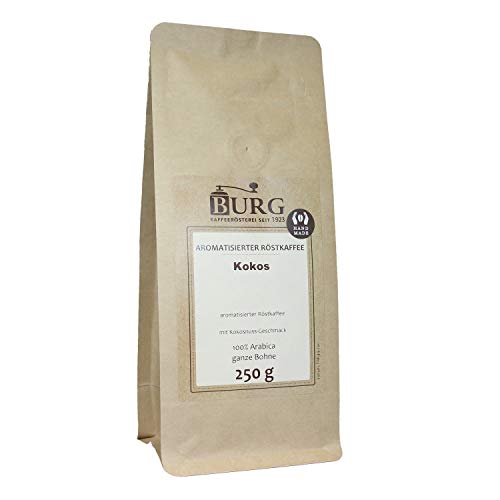 BURG Kokos Kaffee aromatisiert Gewicht 250 g, Mahlgrad mittel gemahlen von Kaffeerösterei Burg