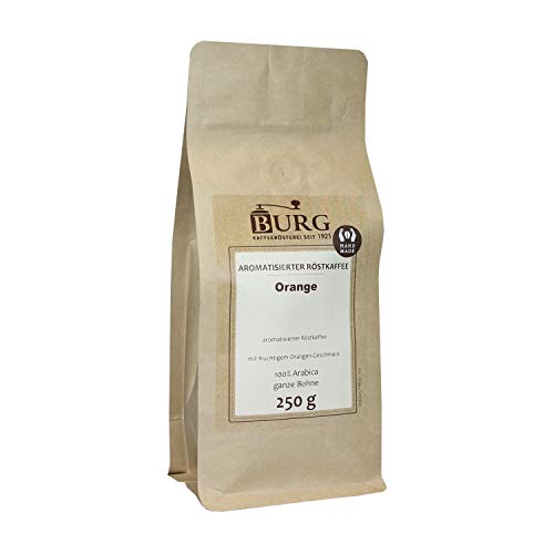 BURG Orangen Kaffee aromatisiert Gewicht 1000 g, Mahlgrad ungemahlen von Kaffeerösterei Burg