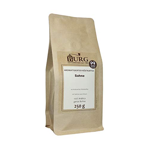 BURG Sahne Kaffee aromatisiert Gewicht 250 g, Mahlgrad mittel gemahlen von Kaffeerösterei Burg