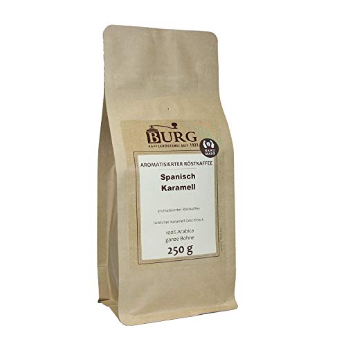 BURG Spanisch Caramel Kaffee aromatisiert Gewicht 1000 g, Mahlgrad mittel gemahlen von Kaffeerösterei Burg