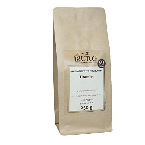 BURG Tiramisu Kaffee aromatisiert Gewicht 1000 g, Mahlgrad mittel gemahlen von Kaffeerösterei Burg