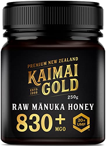 Kaimai Gold MGO 830+ / UMF 20+ Manuka Honig * 250G Premium Monofloral UMF® Zertifizierter Neuseeländischer ManukaHonig * MGO 696 700 720 = UMF 18, 800 820 = UMF 19, 829 850 = UMF 20, 1000 = UMF 22 von Kaimai Gold Ltd