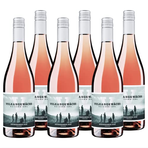 Vulkangewächs Kaiserstuhl Spätburgunder Rosé QbA trocken - Rosé-Wein trocken mit zarten Aromen, leicht und lebendig - Badischer Wein, Anbaugebiet Kaiserstuhl (6 x 0,75 l) von Vulkangewächs Kaiserstuhl