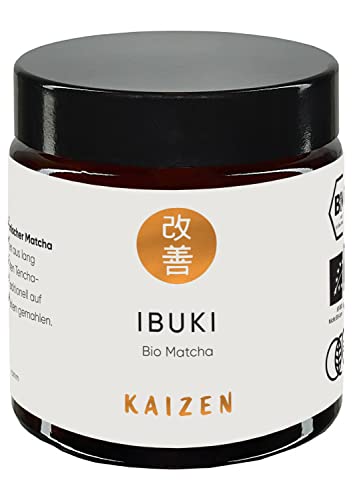 Kaizen® Ibuki Matcha Pulver - erlesener Premium Bio Matcha Tee - beschattet - Direktimport aus der Präfektur Kagoshima/Japan - 30g Dose mit UV & Sauerstoffschutz von Kaizen