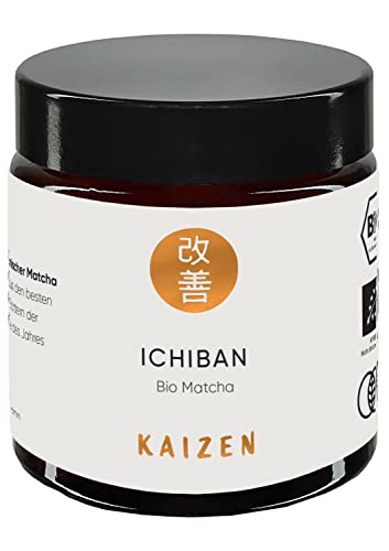Kaizen® Ichiban Bio Matcha-Tee - Contest Ceremonial Grade - voll beschattet - Direktimport aus der Präfektur Kagoshima/Japan - 30g Dose mit UV & Sauerstoffschutz von Kaizen