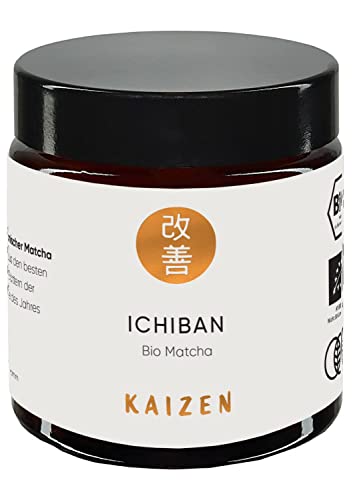 Kaizen - Bio Matcha Tee - ICHIBAN - Contest Ceremonial Matcha aus Japan - voll beschattet - Direktimport aus der Präfektur Kagoshima - hochwertiges Pulver in 30g Dose mit UV & Sauerstoffschutz Kaizen - Bio Matcha Tee - ICHIBAN - Contest Ceremonial Matcha aus Japan - voll beschattet - Direktimport aus der Präfektur Kagoshima - hochwertiges Pulver in 30g Dose mit UV & Sauerstoffschutz von Kaizen