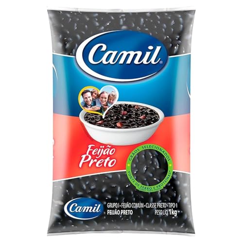 Camil Feijão Preto 1kg mit Kajal Sticker | Hochwertige Schwarze Bohnen aus Brasilien | Perfekt für traditionelle Gerichte wie Feijoada und Salate | Ballaststoffen, Vegan und Glutenfrei Camil Feijão Preto 1kg mit Kajal Sticker | Hochwertige Schwarze Bohnen aus Brasilien | Perfekt für traditionelle Gerichte wie Feijoada und Salate | Ballaststoffen, Vegan und Glutenfrei von Kajal