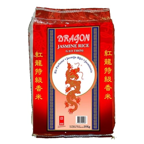 Drachen-Jasmin-Reis, extra lang, besonders geeignet für das tägliche Kochen, natürlich gereift, perfekt für den täglichen Verzehr, 20 kg. von Kajal