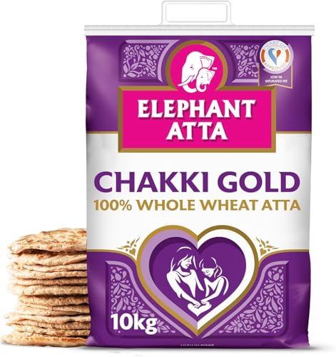 Elephant Atta Chakki Gold 10kg - 100% Vollkorn Weizenmehl Weich fein für perfekte Chapatis | Hoher Ballaststoffgehalt Niedrig an gesättigten Fettsäuren Zucker mit Kajal Elephant Atta Chakki Gold 10kg - 100% Vollkorn Weizenmehl Weich fein für perfekte Chapatis | Hoher Ballaststoffgehalt Niedrig an gesättigten Fettsäuren Zucker mit Kajal von Kajal