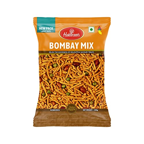 Haldirams Bombay Mix 3 x 200g - Knusprige Indische Snackmischung mit Erdnüssen & Gewürzen, Vegetarisch, Würziger Party-Snack | Geschmack Snacks Crispy Spices mit Kajal von Kajal