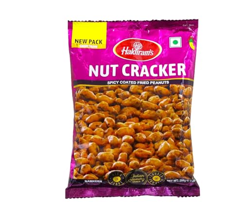 Haldirams Nut Cracker 5 x 200g - Würzige, Knusprige Erdnüsse mit Kichererbsenmehl Indischer Snack | Vegetarisch Perfekt für Partys & Filmabende Indien Original mit Kajal von Kajal