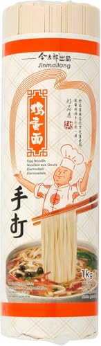 Jinmailang Egg Noodle 1000g - Eiernudeln Traditionelle chinesische Nudeln Schnelle Zubereitung in 4 Min | Perfekt für Wokgerichte & Suppen Weizennudeln mit Kajal von Kajal