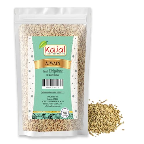 Kajal Ajwain Königskümmel 700g | Indische Ajwain-Samen | Frisch & Aromatisch | Für Verdauung & Kochen | Gewürz für Currys & Masala | Glutenfrei | Premium Qualität Kajal Ajwain Königskümmel 700g | Indische Ajwain-Samen | Frisch & Aromatisch | Für Verdauung & Kochen | Gewürz für Currys & Masala | Glutenfrei | Premium Qualität von Kajal