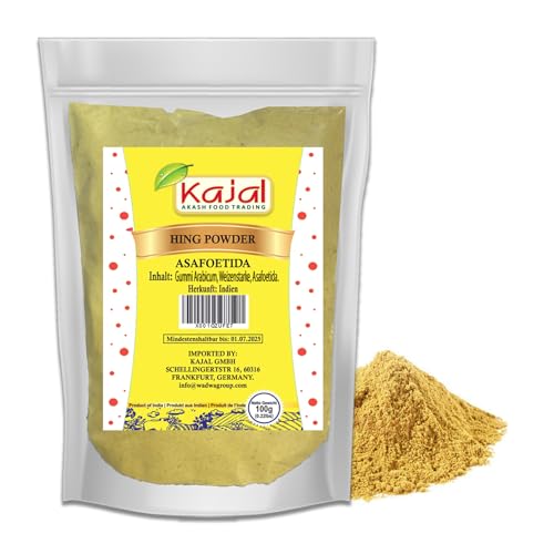 Kajal Asafoetida-Pulver (Hing), indisches Gewürz zum Kochen reiner indischer Lebensmittel. Bestes Hing aller Zeiten, 100% natürlich und rein von Kajal
