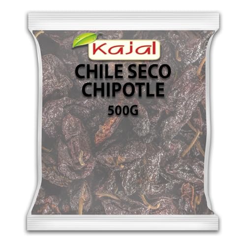 Kajal getrocknete Pasillaseco-Chilis, Packung mit 500 g. (Chipotle Seco Chilis) von Kajal
