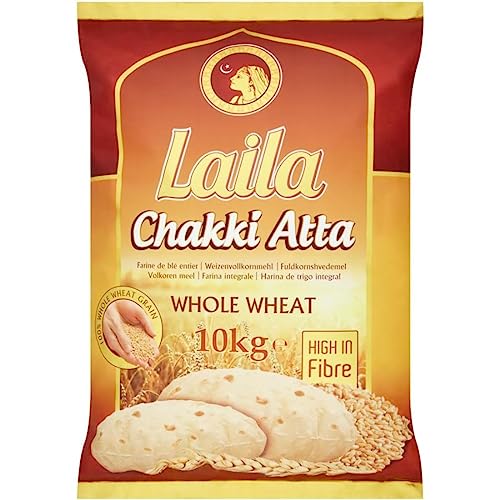 Kajal Gold Chakki Atta | 100% Atta | Traditioneller Chakki-Schleifprozess | Auserlesene Körner | Gesunde Güte | Hochwertiger Chakki Atta | Vollkornweizen | Vegetarisch | 10-kg-Beutel von Kajal