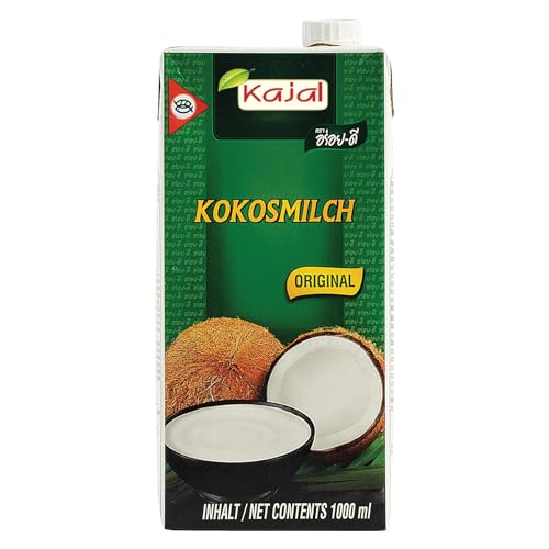 Kajal-Kokosmilch, perfekt zum Kochen und Backen von Smoothies und Getränken, Desserts, Cocktails, Haar- und Hautpflege. (12, 500, milliliter) von Kajal