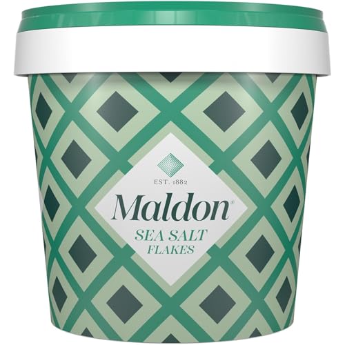 Kajal Maldon Meersalzflocken 2 x 570g | Hochwertiges englisches Meersalz | Perfekt zum Verfeinern von Speisen | Salzflocken im Eimer | 100% reines, knuspriges Meersalz von Kajal