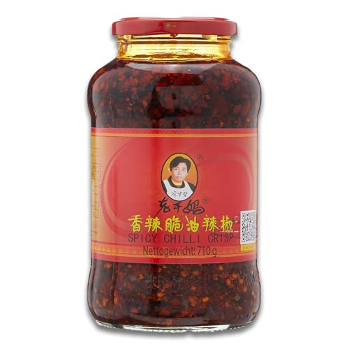 Lao Gan Ma Roasted Chilli Paste 710 g – Knusprige Chilis in Öl, geröstete Chiliflocken mit Szechuan Pfeffer, Chili Sauce mit fermentierten Sojabohnen, würzig und scharf, vegan Lao Gan Ma Roasted Chilli Paste 710 g – Knusprige Chilis in Öl, geröstete Chiliflocken mit Szechuan Pfeffer, Chili Sauce mit fermentierten Sojabohnen, würzig und scharf, vegan von Kajal