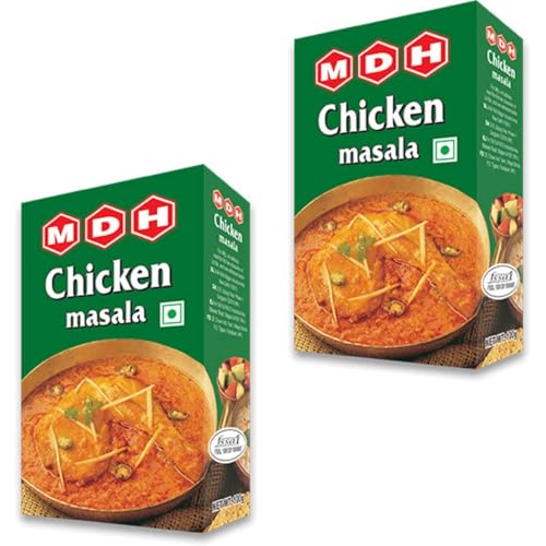 MDH Chicken Curry Masala 2 x 100g - Aromatische Gewürzmischung für authentische indische Gerichte, Einfaches Kochen, Würzig und vielseitig mit Kajal MDH Chicken Curry Masala 2 x 100g - Aromatische Gewürzmischung für authentische indische Gerichte, Einfaches Kochen, Würzig und vielseitig mit Kajal von Kajal