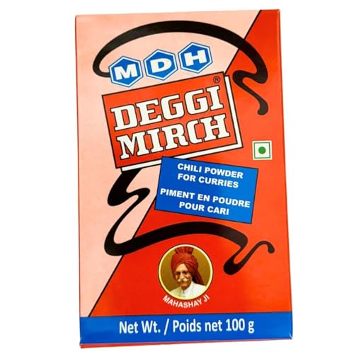 MDH Deggi Mirch Chilipulver 100g für Currys - Indische Gewürzmischung, Scharf und Aromatisch Authentisches Chilipulver | Ideal für Currys, Saucen, Suppen mit Kajal MDH Deggi Mirch Chilipulver 100g für Currys - Indische Gewürzmischung, Scharf und Aromatisch Authentisches Chilipulver | Ideal für Currys, Saucen, Suppen mit Kajal von Kajal