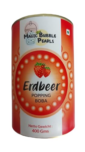 Magic Bubble Tea Perlen Erdbeer - 400 Gramm - Popping Boba Frucht Perlen von Kajal