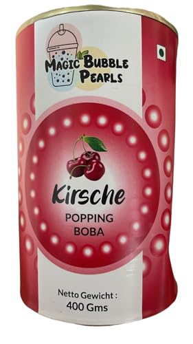 Magic Bubble Tea Perlen Kirsche - 400 Gramm - Popping Boba Frucht Perlen von Kajal