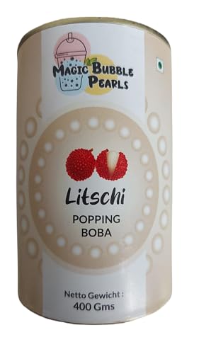 Magic Bubble Tea Perlen Litschi - 400 Gramm - Popping Boba Frucht Perlen von Kajal