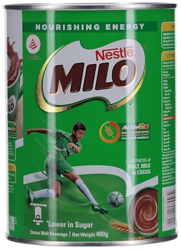 Nestlé Doppelpack 1 x 400g MILO Instant Getränk mit Kakao und Gerstenmalz – Reich an Vitaminen & Mineralien, ideal für schnelle Zubereitung, leckerer Energie-Kick von Kajal