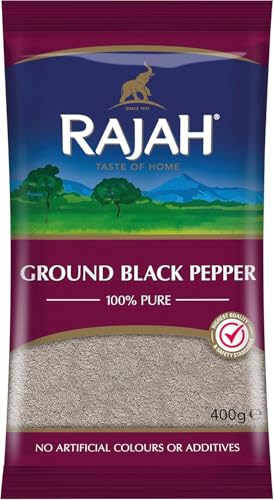 Rajah Gemahlener Schwarzer Pfeffer 400g - Intensives Aroma & kräftiger Authentischer unreifen Beeren | Ideal zum Würzen, Kochen & Verfeinern mit Kajal Sticker von Kajal