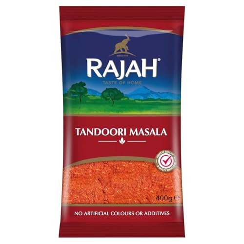 Rajah Tandoori Masala 400g - Klassische Gewürzmischung für Gerichte, Aromatisch, Indisch, Vegetarisch, Würzig | Marinieren von Fleisch & Geflügel mit Kajal Sticker Rajah Tandoori Masala 400g - Klassische Gewürzmischung für Gerichte, Aromatisch, Indisch, Vegetarisch, Würzig | Marinieren von Fleisch & Geflügel mit Kajal Sticker von Kajal