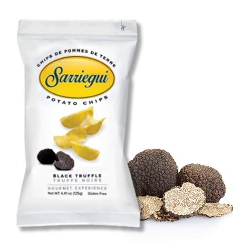 Sarriegui Black Truffle Chips 3 x 125g - Feine Kartoffelchips mit Schwarzem Trüffel & Olivenöl | Handgemacht, Glutenfrei, Gourmet Crispy Spicy Premium Snack mit Kajal von Kajal